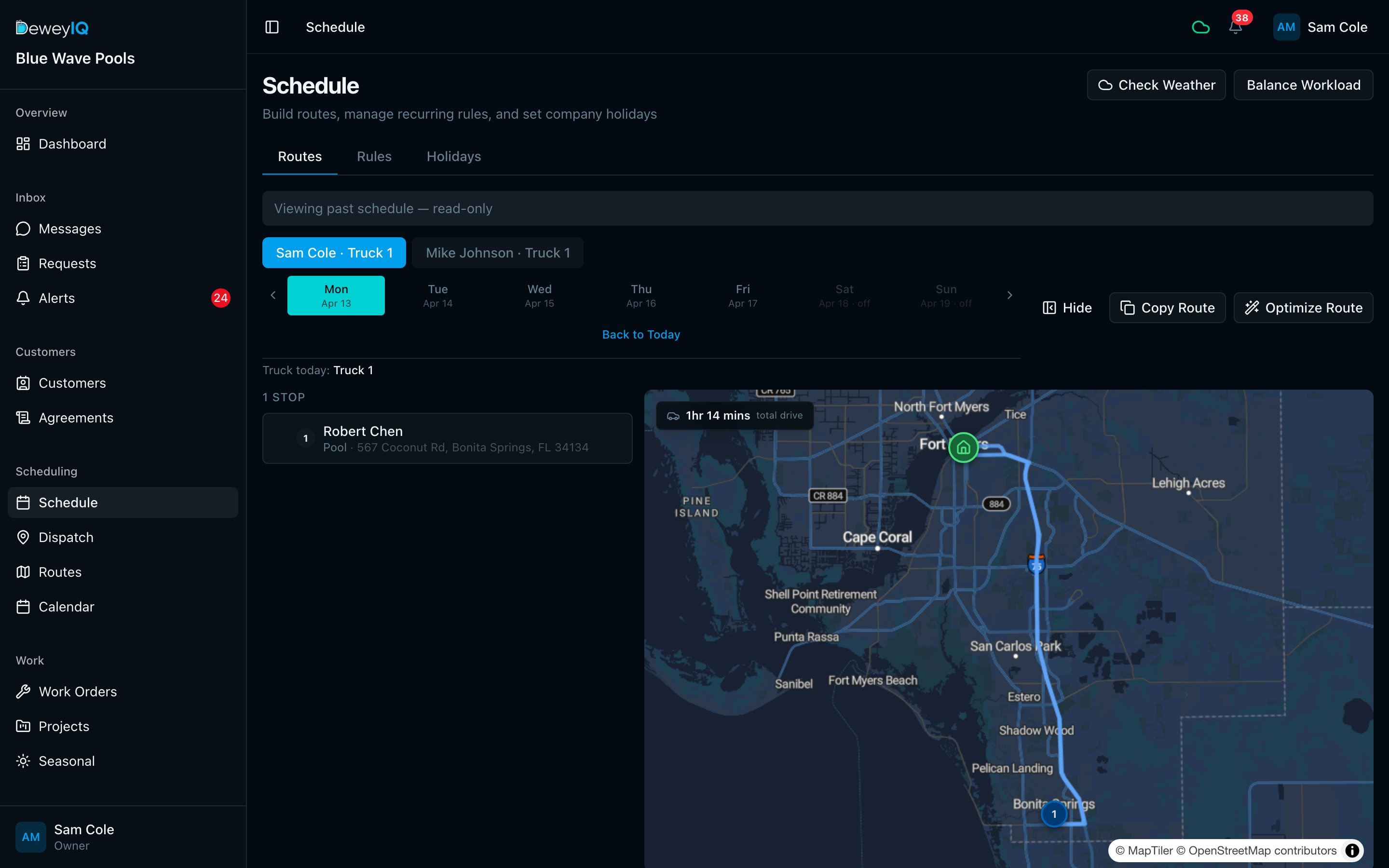 Schedule — Live Routes